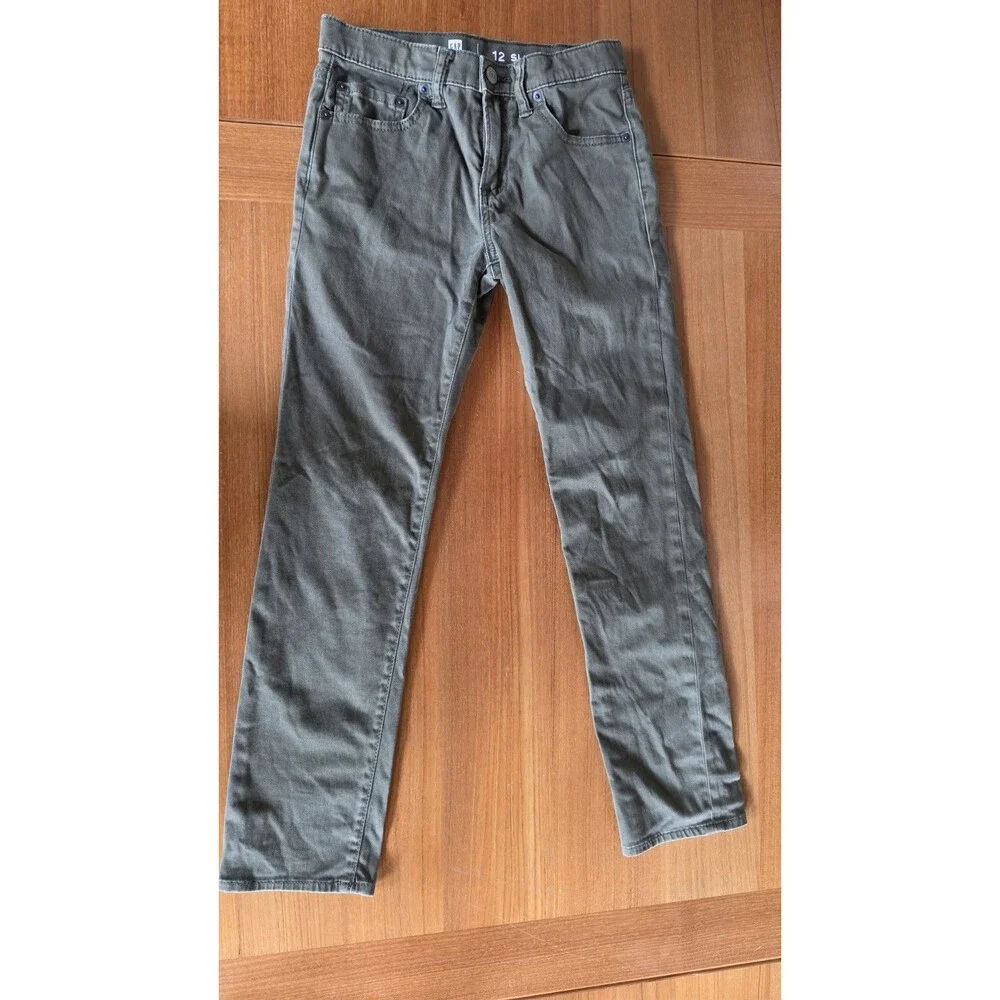 Gap Girl's Denim Dark Green Pants Size 12 Slim